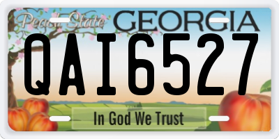 GA license plate QAI6527