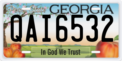 GA license plate QAI6532