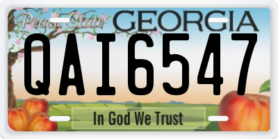 GA license plate QAI6547