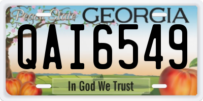 GA license plate QAI6549