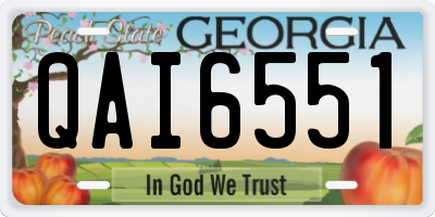 GA license plate QAI6551