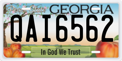 GA license plate QAI6562