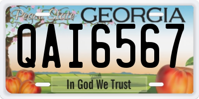 GA license plate QAI6567