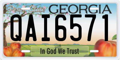 GA license plate QAI6571