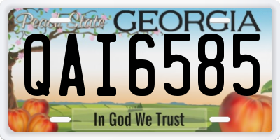 GA license plate QAI6585