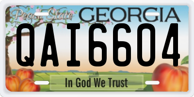 GA license plate QAI6604