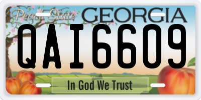 GA license plate QAI6609
