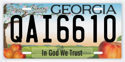 GA license plate QAI6610