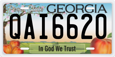 GA license plate QAI6620
