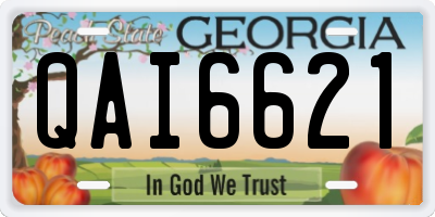 GA license plate QAI6621