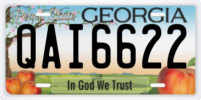 GA license plate QAI6622