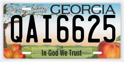 GA license plate QAI6625