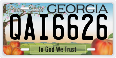 GA license plate QAI6626