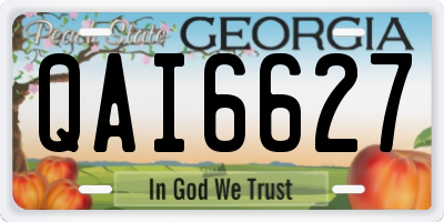 GA license plate QAI6627