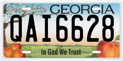 GA license plate QAI6628