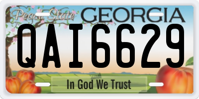 GA license plate QAI6629