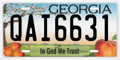 GA license plate QAI6631