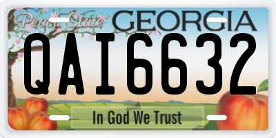 GA license plate QAI6632