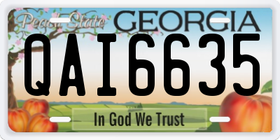 GA license plate QAI6635
