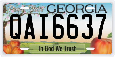 GA license plate QAI6637