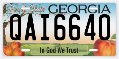 GA license plate QAI6640