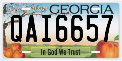 GA license plate QAI6657