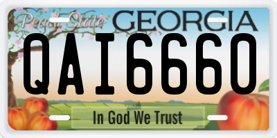 GA license plate QAI6660