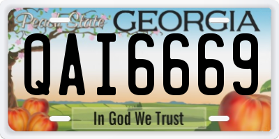 GA license plate QAI6669