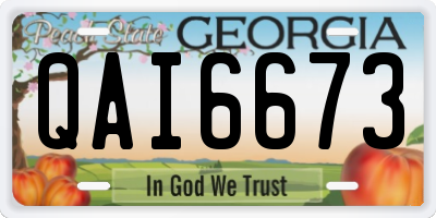 GA license plate QAI6673