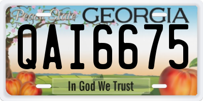 GA license plate QAI6675