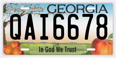 GA license plate QAI6678