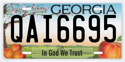 GA license plate QAI6695