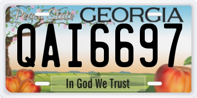 GA license plate QAI6697