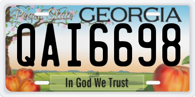 GA license plate QAI6698