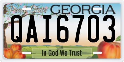 GA license plate QAI6703