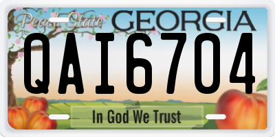 GA license plate QAI6704