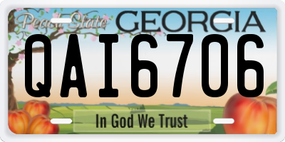 GA license plate QAI6706