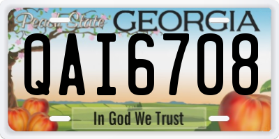 GA license plate QAI6708