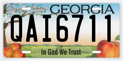 GA license plate QAI6711