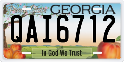 GA license plate QAI6712