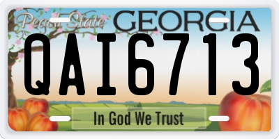 GA license plate QAI6713