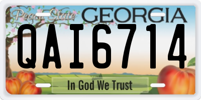 GA license plate QAI6714