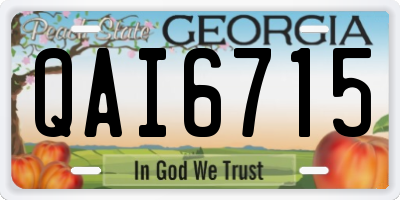 GA license plate QAI6715