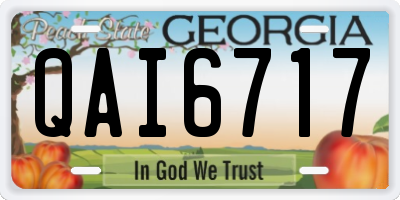 GA license plate QAI6717