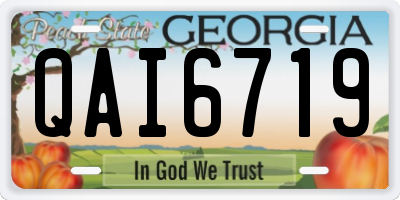 GA license plate QAI6719