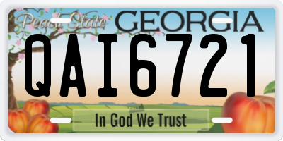 GA license plate QAI6721