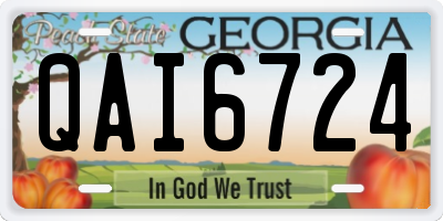 GA license plate QAI6724