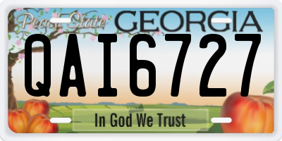 GA license plate QAI6727