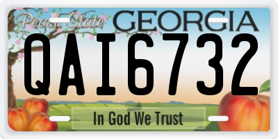 GA license plate QAI6732