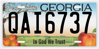 GA license plate QAI6737